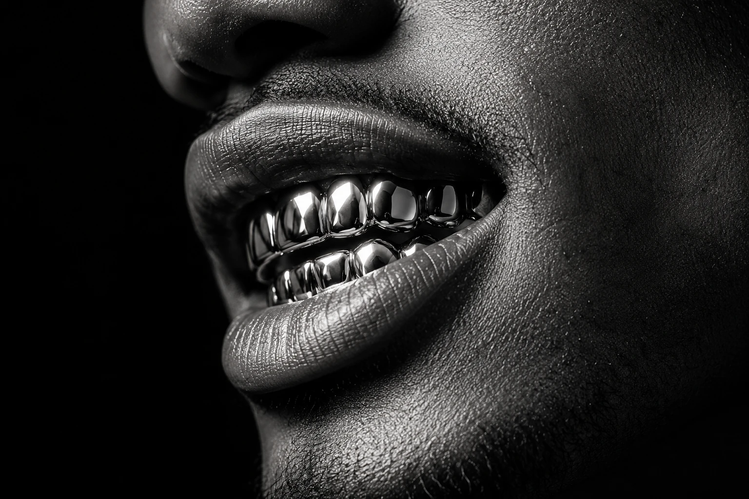 Grillz chrome porté
